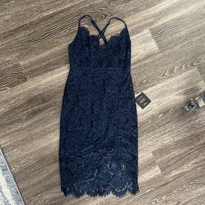 Lulus Blue Lace Dress - size small